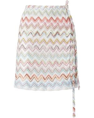 Missoni Zigzag-Pattern Mini Skirt - White