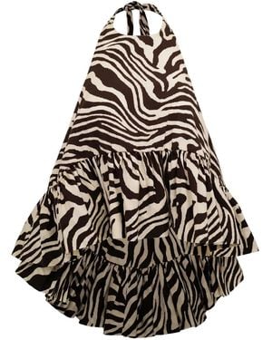 Azeeza Gerüschtes Winston Oberteil mit Zebra-Print - Schwarz