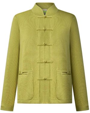 Shanghai Tang Knot Button Pocket Cardigan - Green