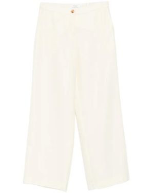 Barba Napoli Elasticated-Waist Wide-Leg Pants - White