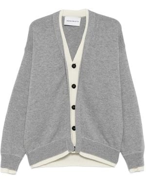 Amaranto Cardigan Mit Kontrastdetails - Grau