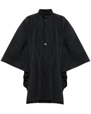 Homme Plissé Issey Miyake Pleated Hooded Coat - Black