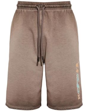 Off-White c/o Virgil Abloh Graphic-Print Drawstring Shorts - Grey