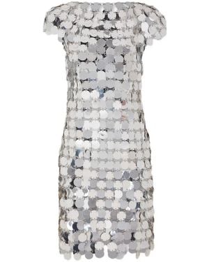 Rabanne Robe Courte Sparkle Disc - White