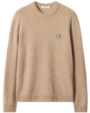Maison Kitsuné Fox-Patch Sweater - Natural