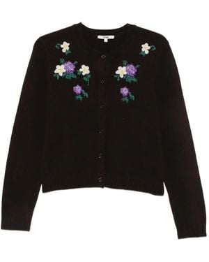 Maje Cardigan Mit Perlen - Schwarz