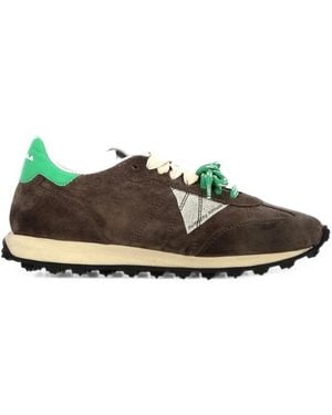 RUN OF Suede Panelled Trainers - Green