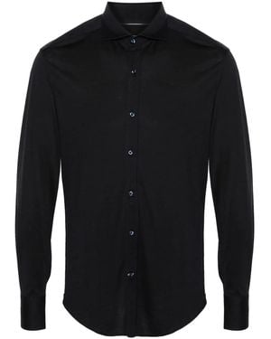 Brunello Cucinelli スプレッドカラーシャツ - ブルー