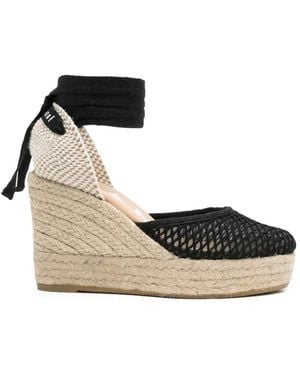 Manebí Espadrilles En Résille À Bride Nouée - Black