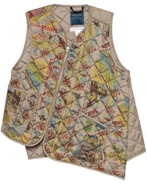 Comme des Garçons Bodywarmer Met Grafische Print - Bruin