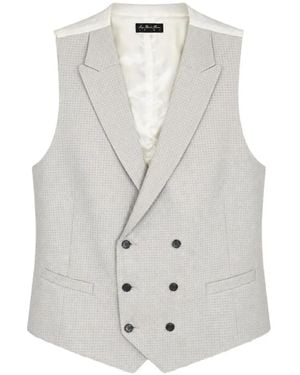 Luigi Bianchi Veston À Boutonnière Croisée Et Micro-Motif - White