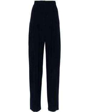 Norma Kamali High-Waisted Straight-Leg Pants - Blue