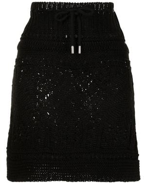 Goen.J クロシェニット ミニスカート - ブラック