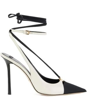 Elisabetta Franchi Two-Toned Stiletto-Heel Court Shoes - White