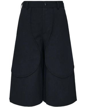 COMME DES GARÇON BLACK Pantalon En Laine À Empiècements Incurvés - Blue