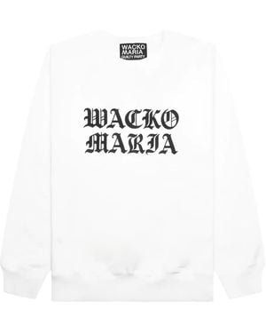 Wacko Maria Embroidered Crew Neck Sweatshirt - White