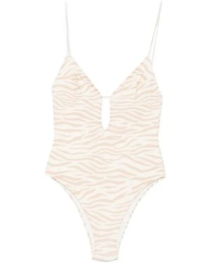 MC2 Saint Barth Bañador Crunchy Con Estampado De Cebra - Blanco