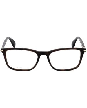 Rag & Bone Tortoiseshell-Effect Rectangle-Frame Glasses - Black