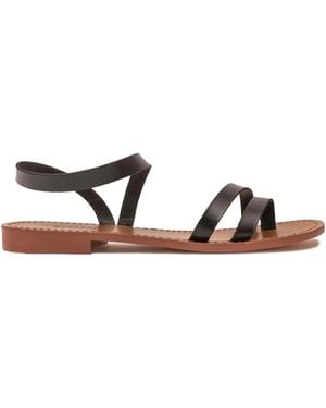 SOMMET Leather Ankle-Strap Sandals - Black