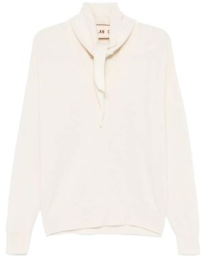 Plan C Shawl-Embellished Jumper - White