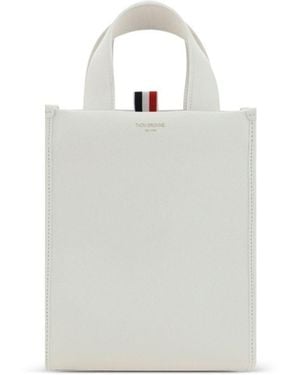 Thom Browne Smaller Square Tote Bag - White