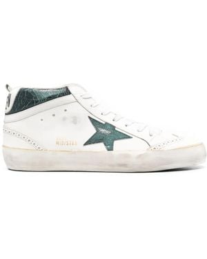 Golden Goose Sneakers Mid Star Con Effetto Craquelé - Bianco
