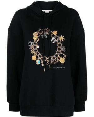 Stella McCartney Stella's Charm Cotton Hoodie - Black