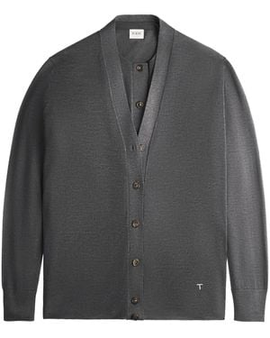Tod's Cardigan Lavorato A Maglia - Grigio