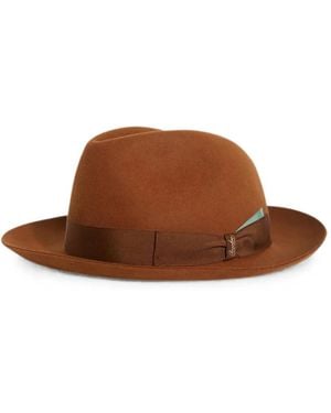 Pal Zileri X Borsalino Federico Grosgrain-Trim Fedora Hat - Brown