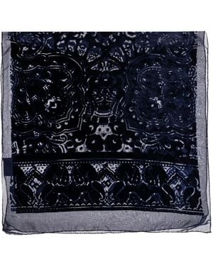 Etro Fular deterciopelo con motivo de cachemira - Azul