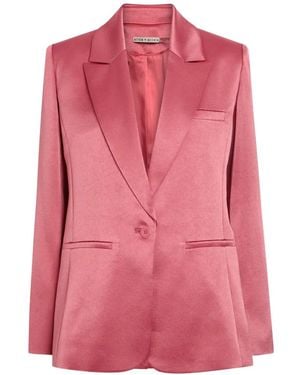 Alice + Olivia Billie Single-Breasted Satin Blazer - Pink