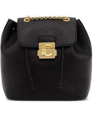 Coccinelle Small C-Me Lock Grained Leather Backpack - Black
