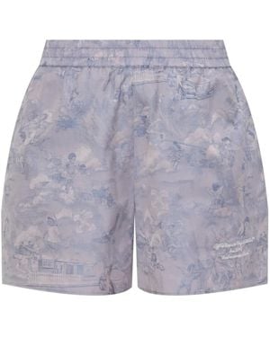 Off-White c/o Virgil Abloh All-Over Printed Shorts - Purple