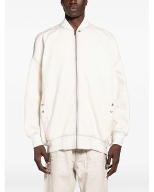 Rick Owens "Jumbo Flight" Denim Bomber Jacket - White