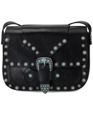 Fortela Bandolera Kaya De Piel - Negro