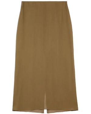 Tod's Silk Midi Skirt - Green
