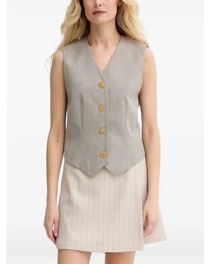 By Malene Birger Occa Buttoned Sleeveless Vest - Gray