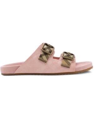 Burberry Karierte Urchin Sandalen Aus Wildleder - Pink