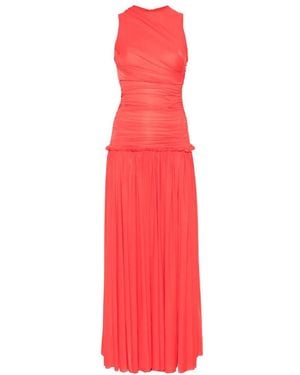 Siedres Abito Lungo Alina Con Ruches - Rosso