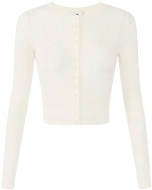Elisabetta Franchi Knit Openwork Cardigan - White