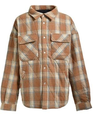 BREATH Checked-Pattern Shirt - Brown