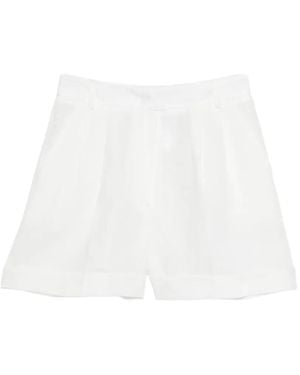 ACTUALEE Pleated Shorts - White
