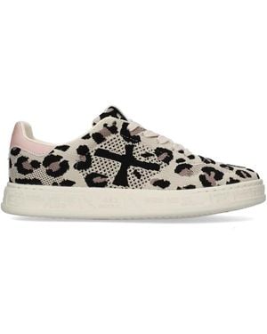 Premiata Baskets Quinnd À Imprimé Léopard - White