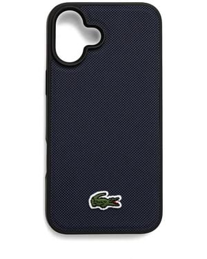 Lacoste Textured Logo Iphone 16 Plus Phone Case - Blue