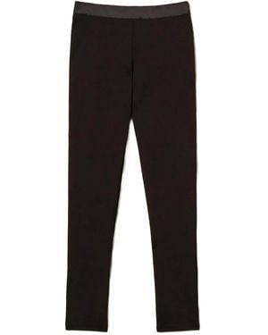 Twinset Satin-Waistband Trousers - Black