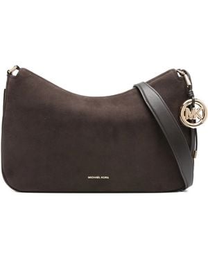 Michael Kors Curved Leather Shoulder Bag - Gray