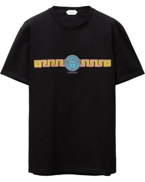Versace Printed Cotton-Jersey Slim T-Shirt - Black