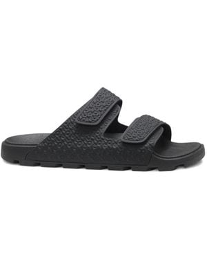 HUGO Textured Strap Slides - White