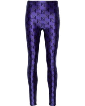 Elisabetta Franchi Logo-Print Leggings - Blue