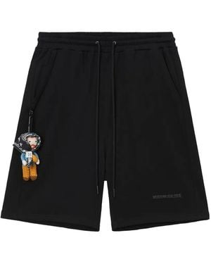 Musium Div. Drawstring Appliqué Shorts - Black